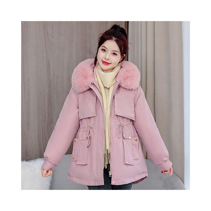 Women's Winter Thicken Coat Warm Fleece Line Parka Jacket with Faux Fur Hood