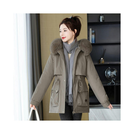 Women's Winter Thicken Warm Parka Jacket Coat with Faux Fur Hood