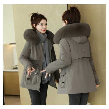 Women's Winter Thicken Warm Parka Jacket Coat with Faux Fur Hood