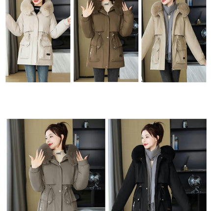 Women's Winter Thicken Warm Parka Jacket Coat with Faux Fur Hood