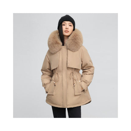 Women's Warm Winter Coat Thicken Parka Jacket with Faux Fur Trim Hood