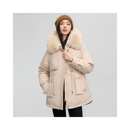 Women's Warm Winter Coat Thicken Parka Jacket with Faux Fur Trim Hood