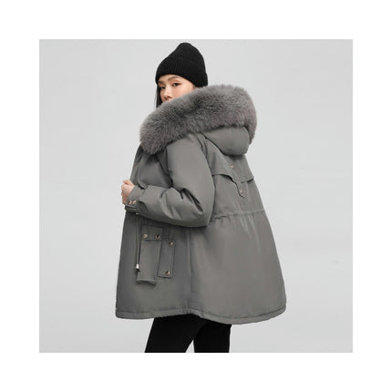 Women's Warm Winter Coat Thicken Parka Jacket with Faux Fur Trim Hood