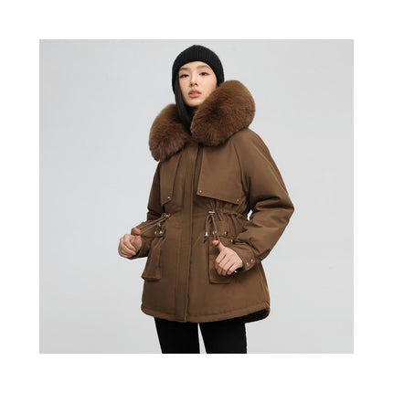 Women's Warm Winter Coat Thicken Parka Jacket with Faux Fur Trim Hood