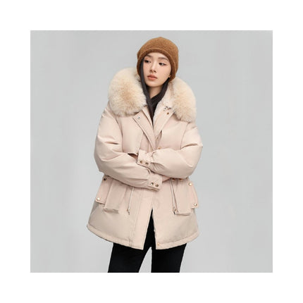 Women's Winter Warm Coat Thicken Parka Jacket with Faux Fur Hood