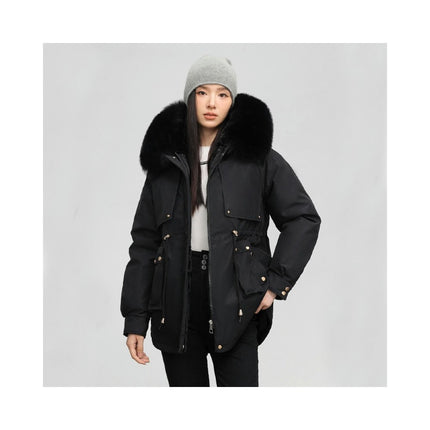 Women's Winter Warm Coat Thicken Parka Jacket with Faux Fur Hood