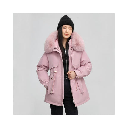 Women's Winter Warm Coat Thicken Parka Jacket with Faux Fur Hood