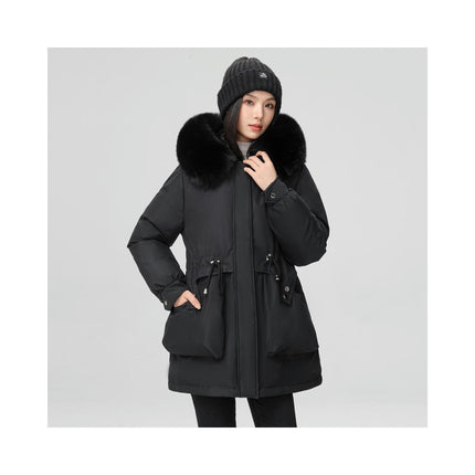 Women's Thicken Winter Warm Coat Parka Jacket with Faux Fur Hood