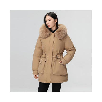 Women's Thicken Winter Warm Coat Parka Jacket with Faux Fur Hood