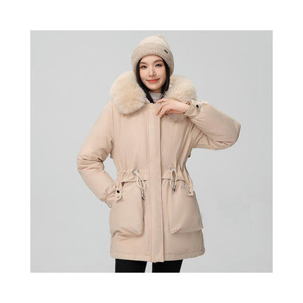 Women's Thicken Winter Warm Coat Parka Jacket with Faux Fur Hood