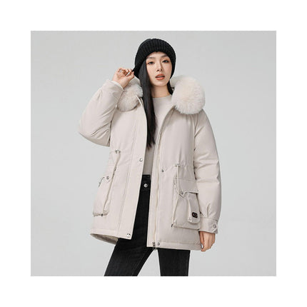 Women's Winter Thicken Warm Jacket Parka Coat with Faux Fur Hood