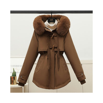 Women's Winter Thicken Jacket Warm Parka Coat Outerwear with Faux Fur Hood