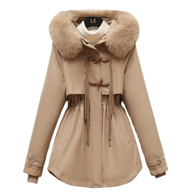 Women's Winter Thicken Jacket Warm Parka Coat Outerwear with Faux Fur Hood