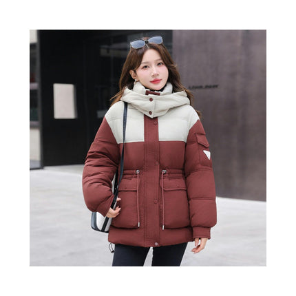 Women Long Sleeve Thicken Puffer Hooded Jacket Winter Padded Outerwear