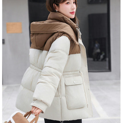 Women Long Sleeve Thicken Puffer Hooded Jacket Winter Padded Outerwear