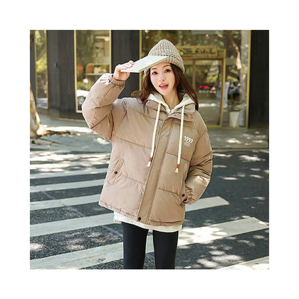 Women's Padded Puffer Jackets Zip Up Quilted Winter Hooded Cropped Outwear