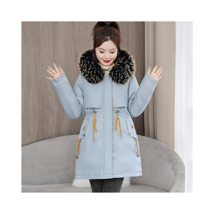 Women's Coat Warm Thicken Parka Winter Jacket with Faux Fur Hood