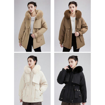 Winter Warm Coats for Women Hooded Outerwear Thicken Parkas Jacket