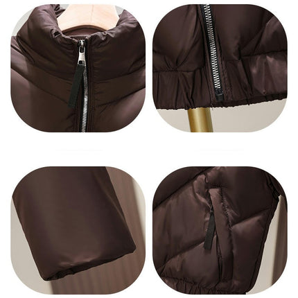 Women's Cropped Puffer Jacket Quilted Zip Up Winter Short Coat