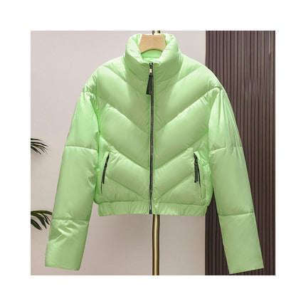 Women's Cropped Puffer Jacket Quilted Zip Up Winter Short Coat