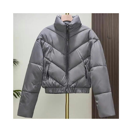 Women's Cropped Puffer Jacket Quilted Zip Up Winter Short Coat