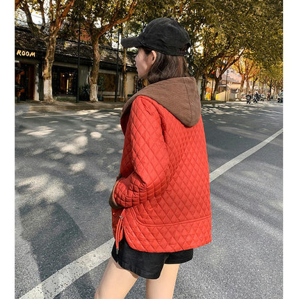 Women Short Down Jackets Winter Hooded Quilted Puffer Coat