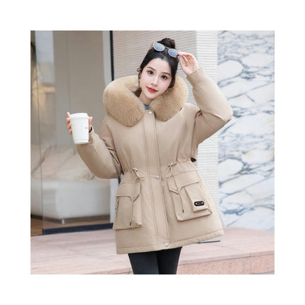 Women's Thicken Parka Coat Winter Warm Parka Jacket with Faux Fur Hood