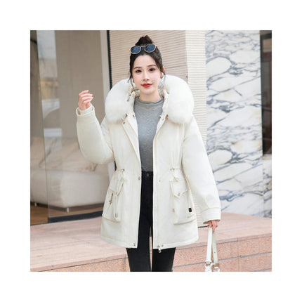 Women's Thicken Parka Coat Winter Warm Parka Jacket with Faux Fur Hood