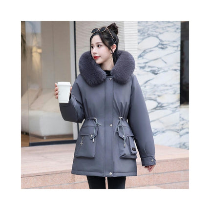 Women's Thicken Parka Coat Winter Warm Parka Jacket with Faux Fur Hood