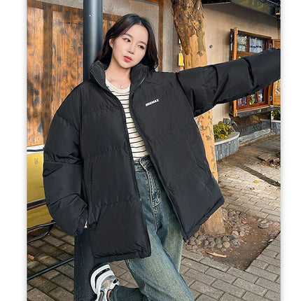 Womens Winter Quilted Puffer Jackets Long Sleeve Zip Up Coats