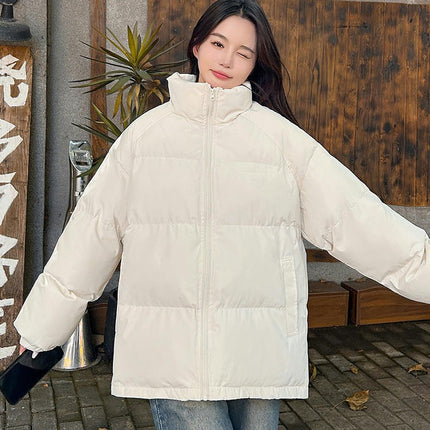 Women's Stand Collar Puffer Jacket Padded Winter Zip Up Quilted Outwear