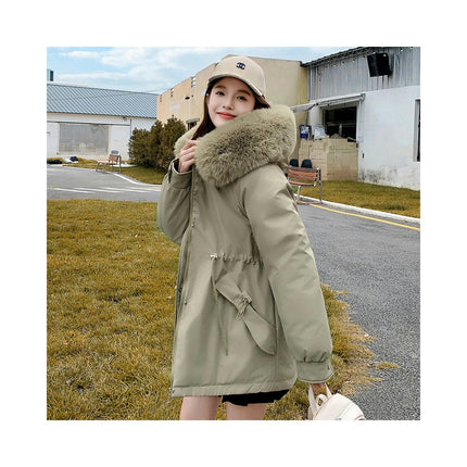 Women's Winter Fleece Lined Parka Jacket Hooded Warm Parka Coat