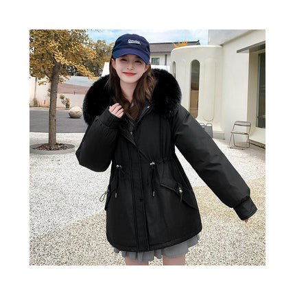 Women's Winter Fleece Lined Parka Jacket Hooded Warm Parka Coat