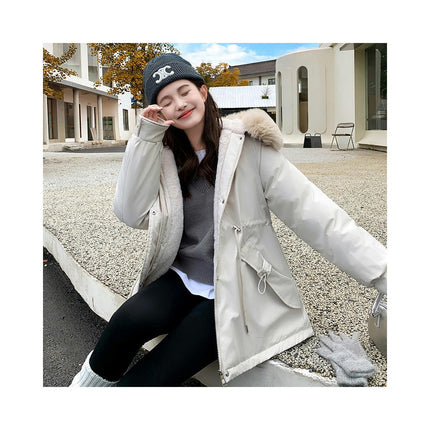 Women's Winter Fleece Lined Parka Jacket Hooded Warm Parka Coat