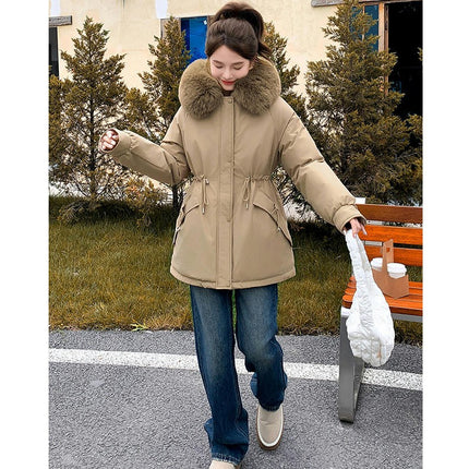 Women's Winter Fleece Lined Parka Jacket Hooded Warm Parka Coat