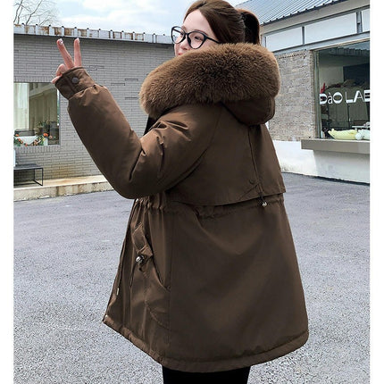 Women's Winter Fleece Lined Parka Jacket Hooded Warm Parka Coat