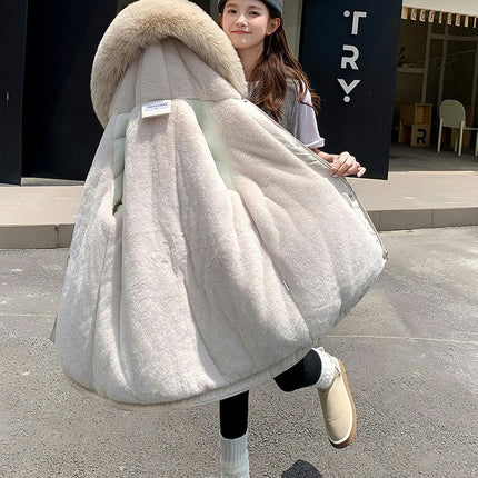 Women's Winter Fleece Lined Parka Jacket Hooded Warm Parka Coat