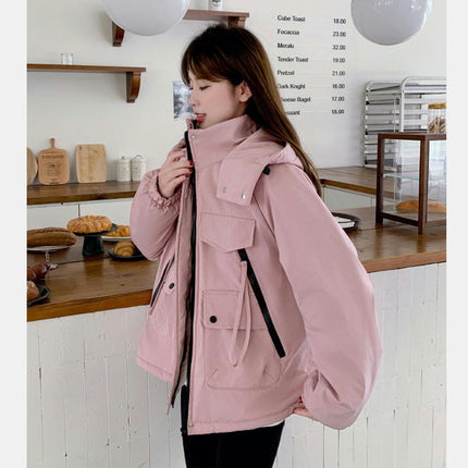 Women Winter Jacket Thicken Hooded Warm Long Sleeves Coat