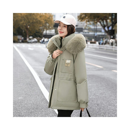 Women's Thicken Winter Coat Parka Jacket with Faux Fur Hood