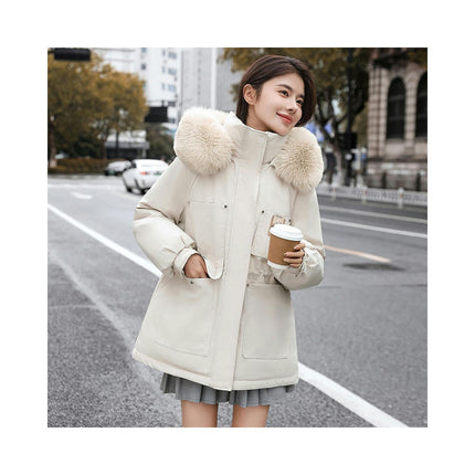 Women's Thicken Winter Coat Parka Jacket with Faux Fur Hood