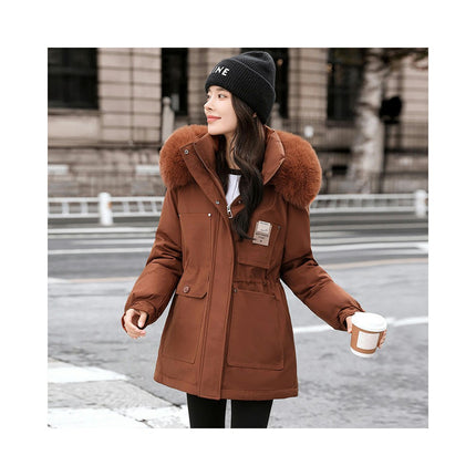 Women's Thicken Winter Coat Parka Jacket with Faux Fur Hood