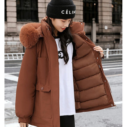 Women's Thicken Winter Coat Parka Jacket with Faux Fur Hood