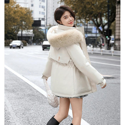 Women's Thicken Winter Coat Parka Jacket with Faux Fur Hood