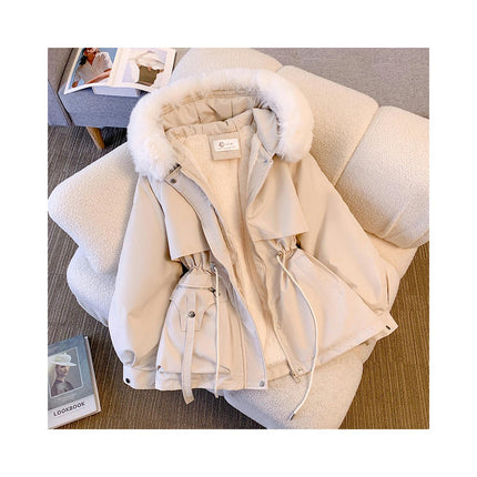 Women's Thicken Warm Parka Jacket Winter Coat with Faux Fur Hood