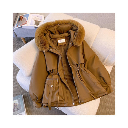 Women's Thicken Warm Parka Jacket Winter Coat with Faux Fur Hood