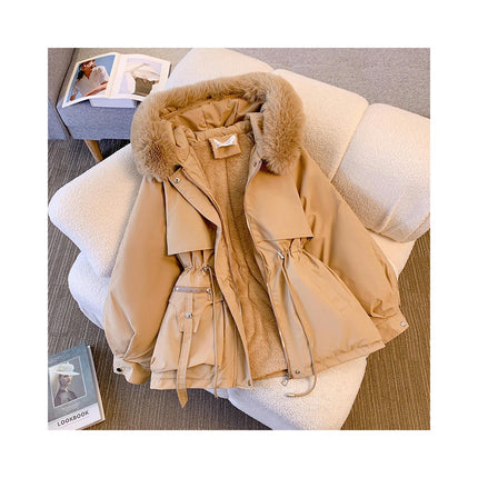 Women's Thicken Warm Parka Jacket Winter Coat with Faux Fur Hood