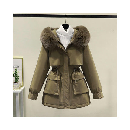 Women's Winter Coat Hooded Warm Thicken Parka Jacket with Faux Fur Trim Coat