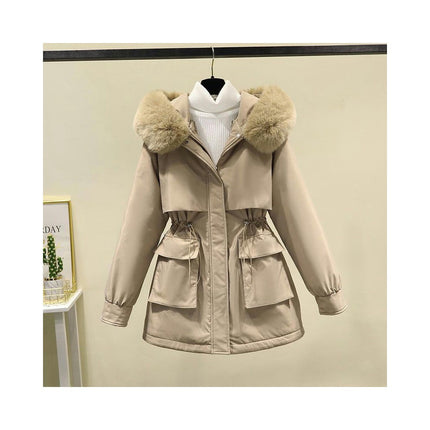 Women's Winter Coat Hooded Warm Thicken Parka Jacket with Faux Fur Trim Coat