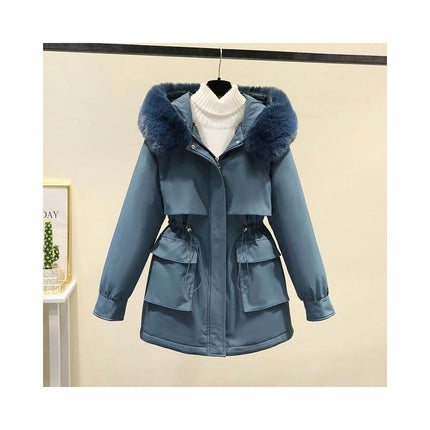 Women's Winter Coat Hooded Warm Thicken Parka Jacket with Faux Fur Trim Coat