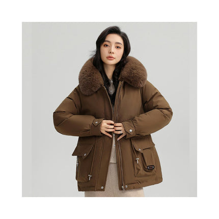 Women's Warm Winter Heavy Coat Thicken Parka Jackets with Faux Fur Hood